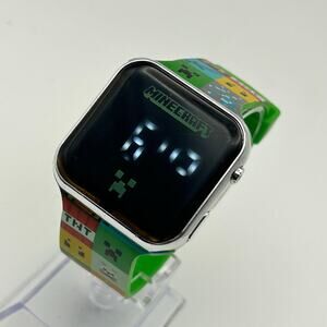 Accutime Minecraft LED Watch Featuring character-themed Silicone Strap